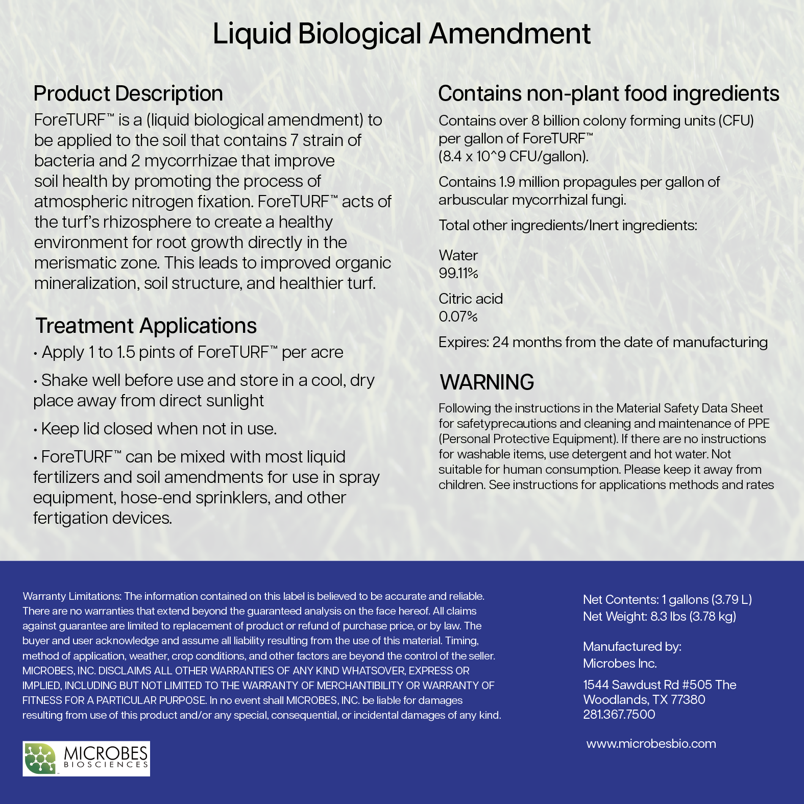 Foundation Label ForeTURF™ Label | Microbes BioSciences